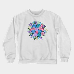 Pink, Teal, and Blue Floral bouquet Crewneck Sweatshirt